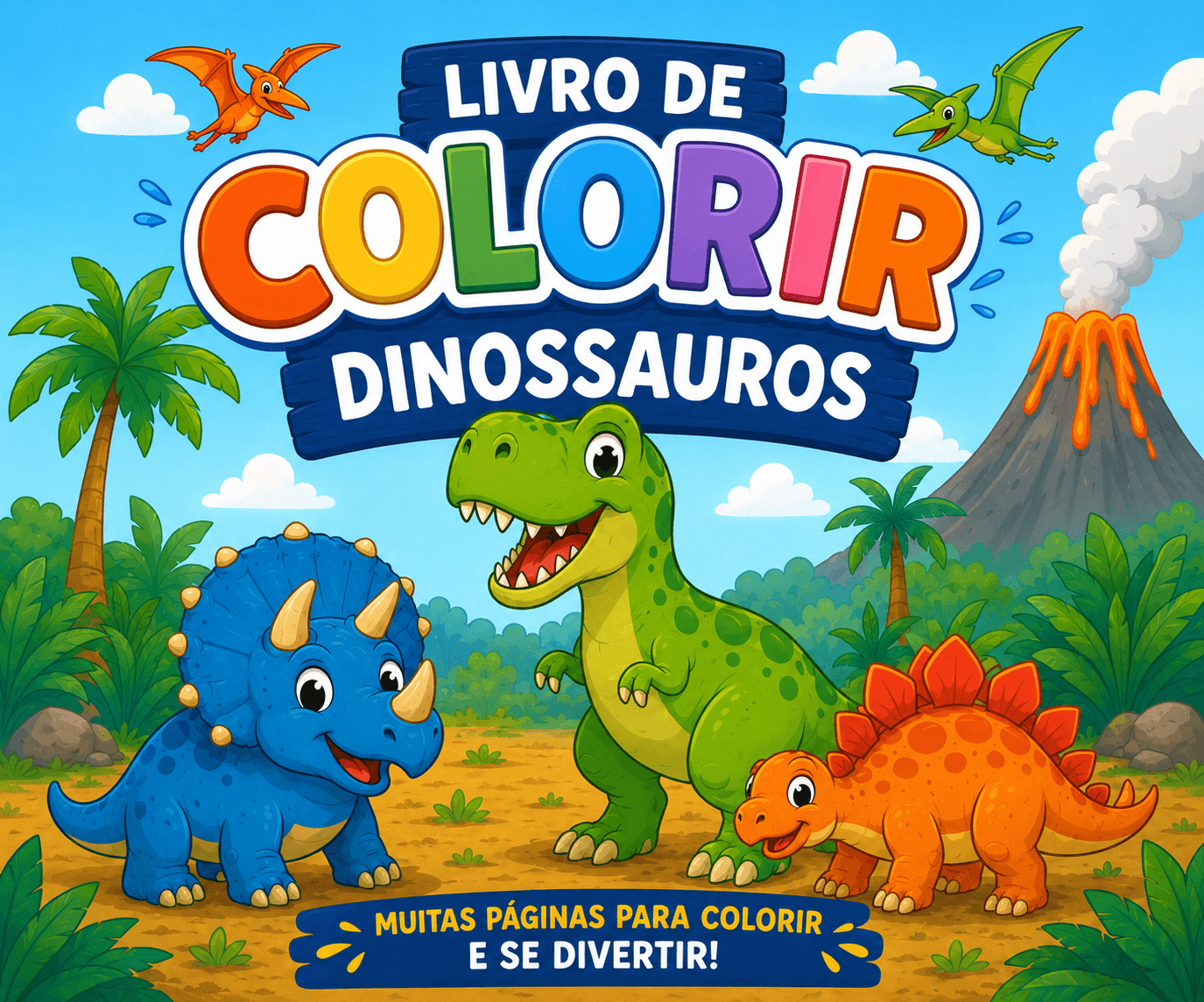 Livro de Colorir Dinossauros