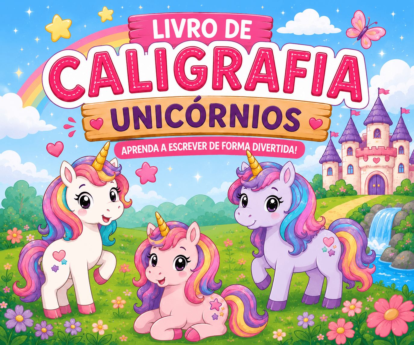 Livro de Caligrafia Unicórnios